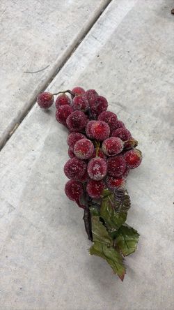 Artificial Frosted Red Grape Cluster Decoration