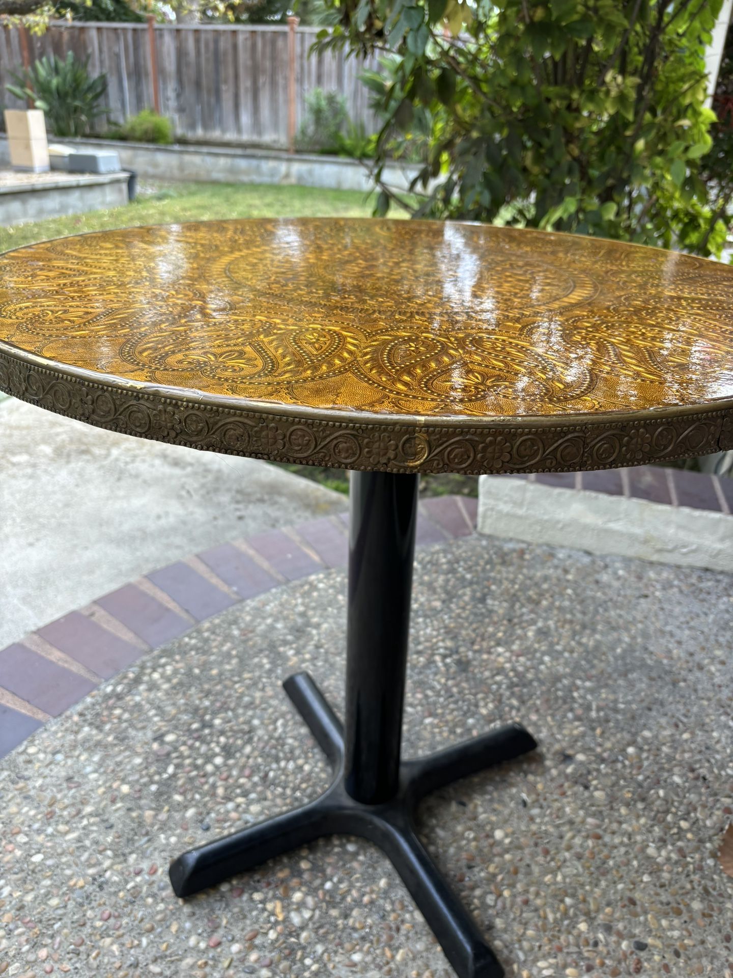 Decorative Hand Crafted Gold Colored Table