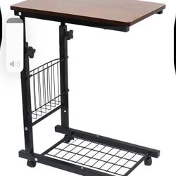 SIDUCAL End Table Height Adjustable Snack Side Table