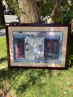 Framed Tavern Street Scene Art Print