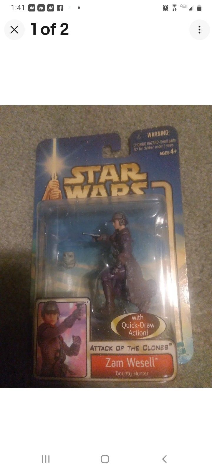 Star Wars Attack Of The Clones "Zam Wesell" Action Figure Hasbro 2002