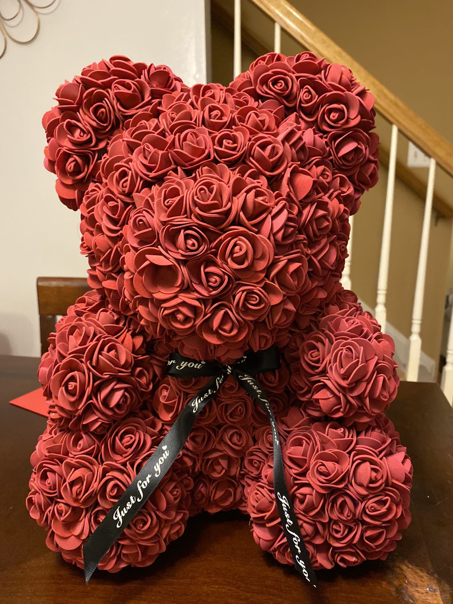 Red rose teddy bear Valentine’s Day gift