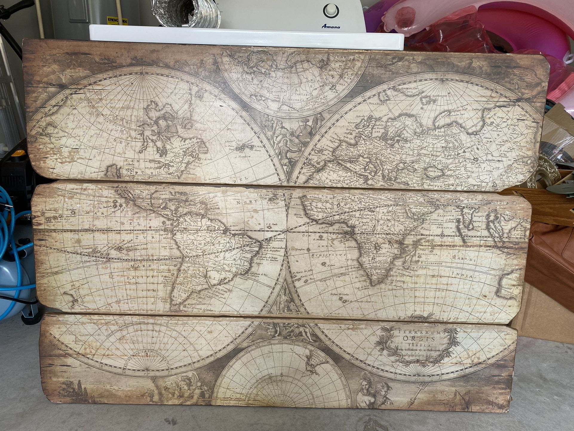 Large Wooden Map Sign
