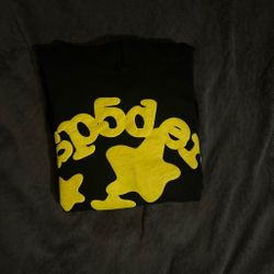 Sp5der Hoodie M Black With Yellow Design