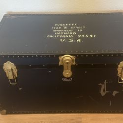 Vintage Mossman London Deep Trunk Case Steamer Truck with Hardware and Handles