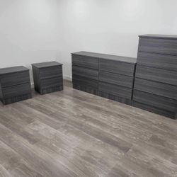 Dresser , Chest And 2 Nightstands - Cómoda, Gavetero Y 2 Mesitas De Noche 