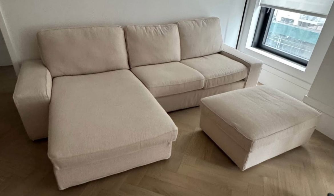 Sofa With chaise , L Shape Sofa , Living room Set , Matching Ottoman 