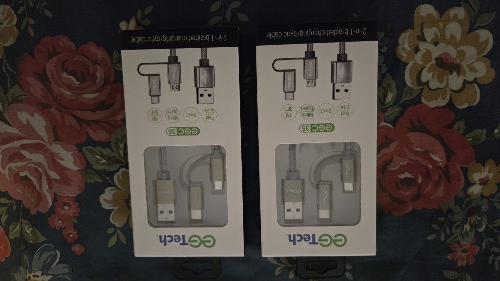 Braided Charging/sync Cable 2 Packs New