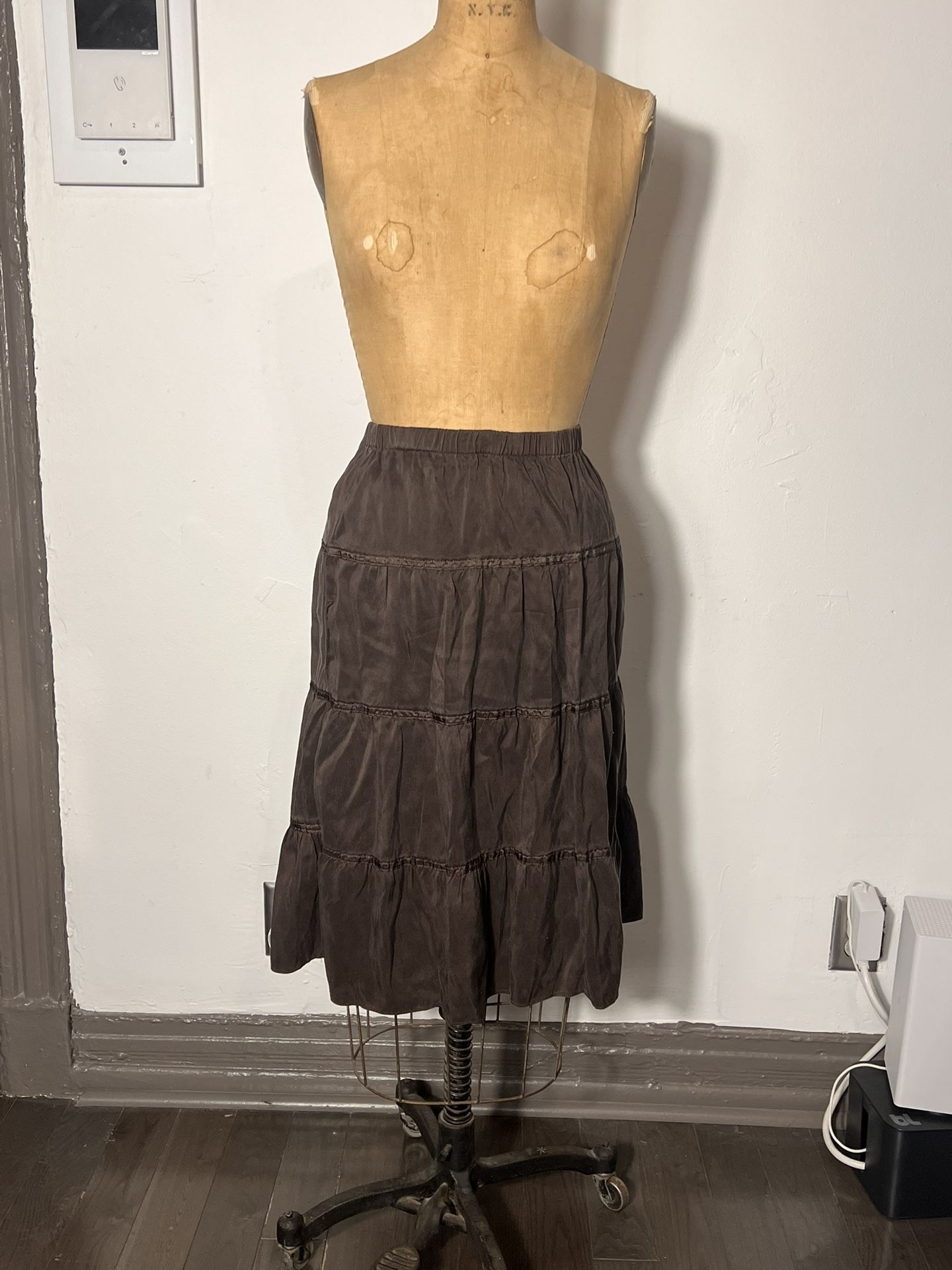Silk Boho Vintage Skirt Small- Med 
