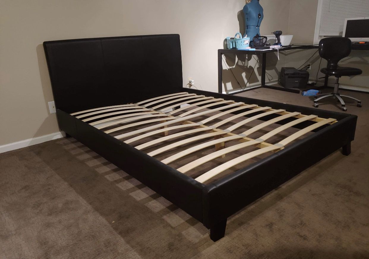 Solid Queen-Size Bed Frame