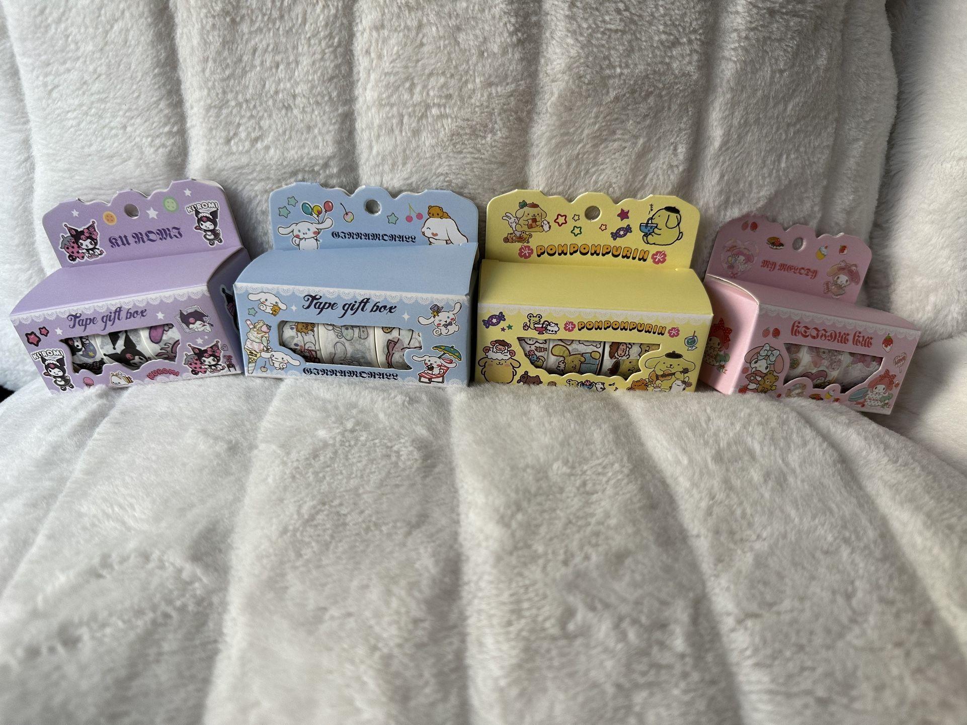 Kuromi, My Melody,cinnamon roll And Pompompurin Tape Gift Box New $3.50 Each Or 2 For $6