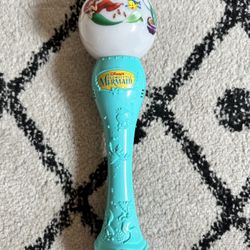 Disney Parks THE LITTLE MERMAID Musical Light-Up Bubble Blower Wand Tested Works