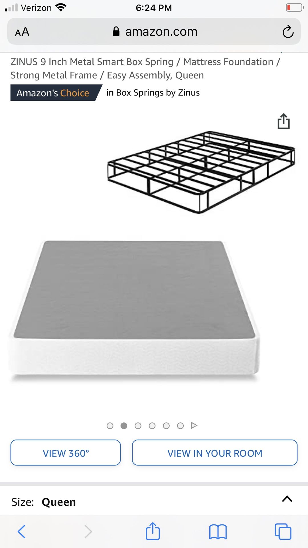 ZINUS 9 Inch Metal Smart Box Spring Queen 