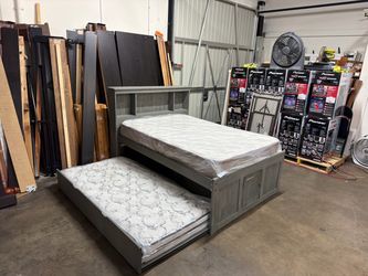 Full over twin trundle bed $360