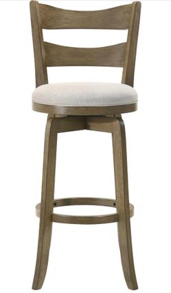 Putty Brown Bar Height Rubberwood Swivel Barstool