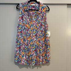 New Women's Floral Tank Top - Size 1X