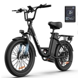 URLIFE 3.0 Fat Tire Ebike, 20" Electric Bicycles for Adult, 750W Peak Motor, 48V 13AH Remobavle Battery, 7-Speed Commuting Ebike, UL2849-Black