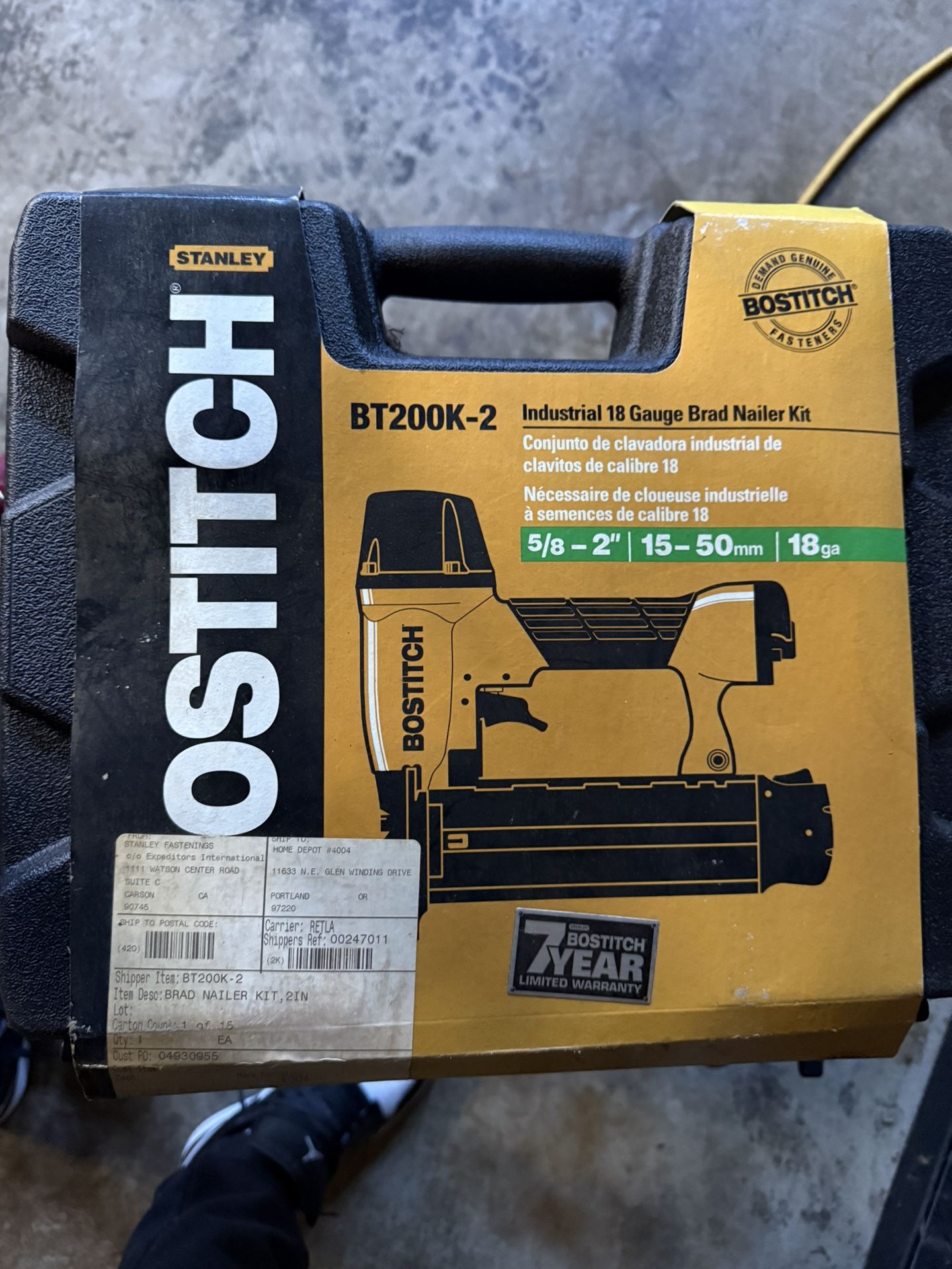 Bostitch 18guage Nailer Kit
