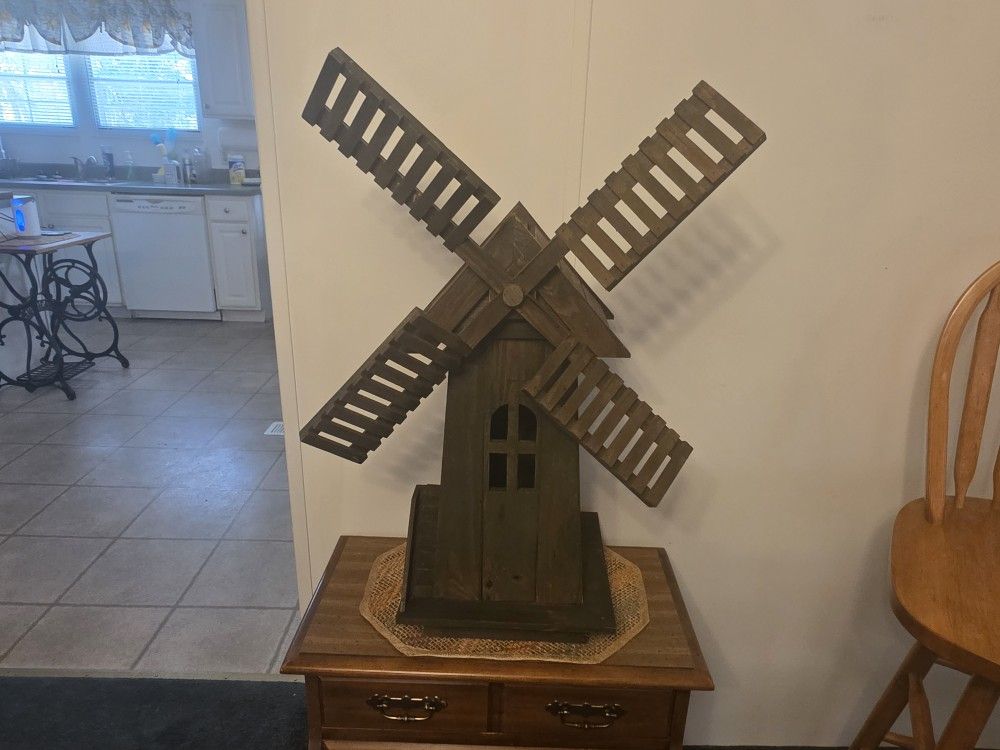 Wooden Windmill - 25" High - In Excellent Condition 