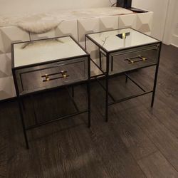 West Elm Mirrored Nightstands 