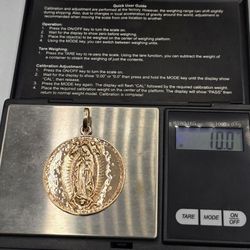 Solid 10kt Rose Gold Virgin Mary Pendant Dije De La Virgen En Oro Rosa 10kt Solido