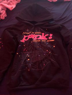 Black and pink sp5der hoodie