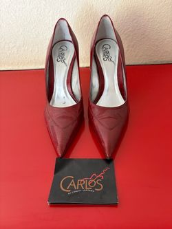Carlos Santana blood red patent leather pumps size 7