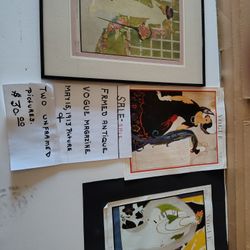 Framed Antique Vogue Magazine Print