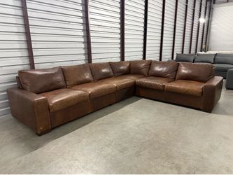 Brown Italian Leather Sectional