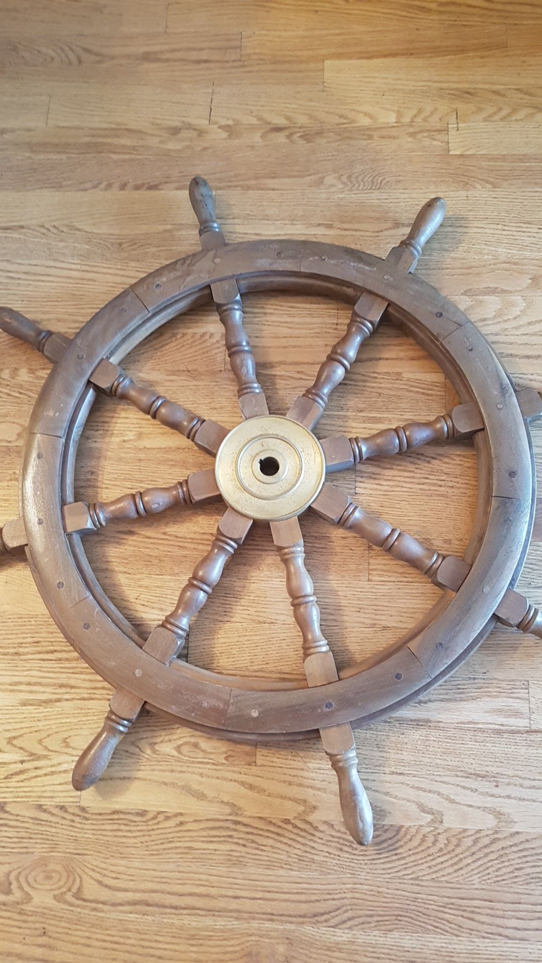 36 inch wooden ship steering wheel
