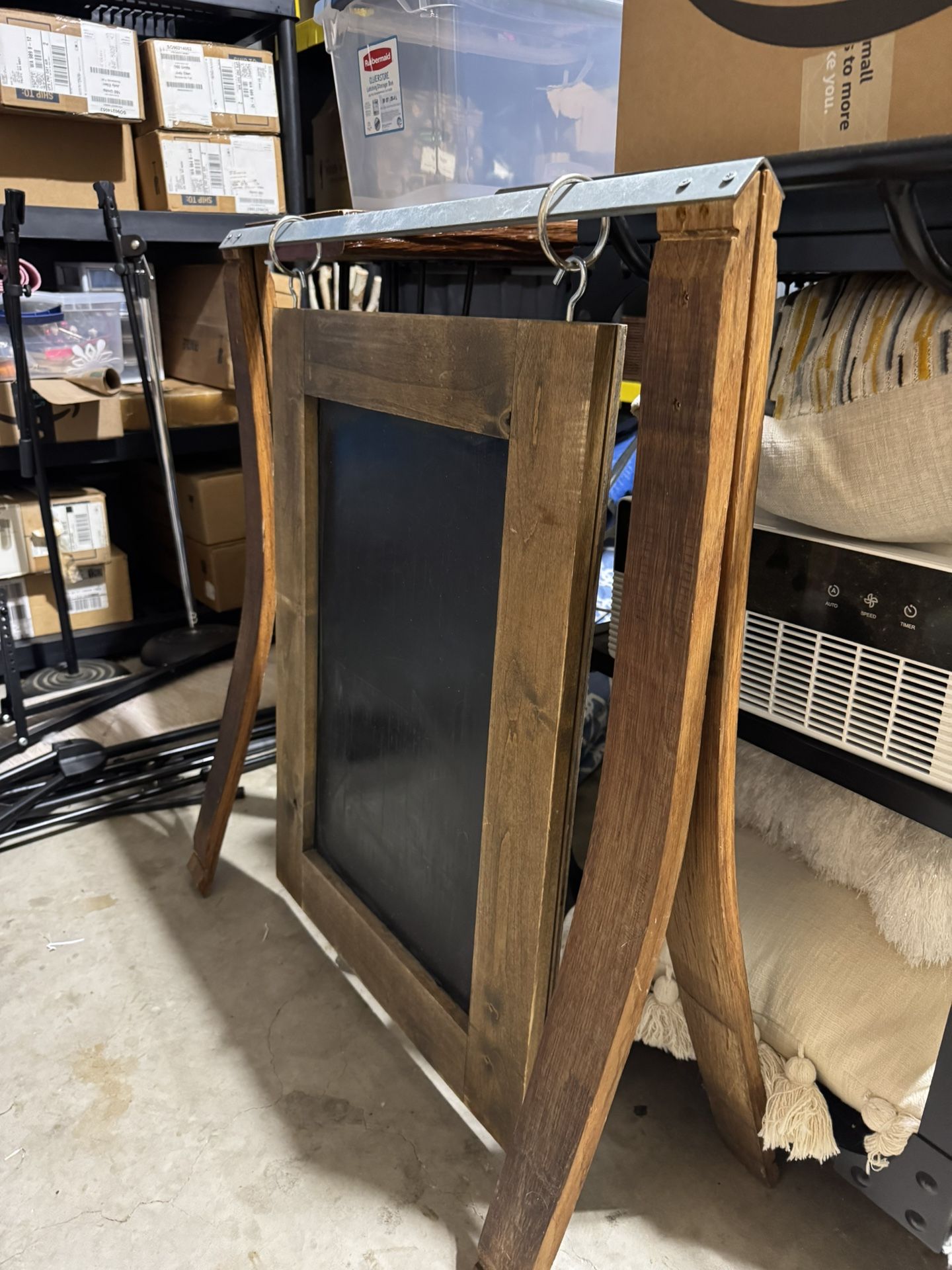 Wooden A-Frame Hanging Chalk Board