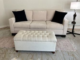 Upholstered Sofa with Ottoman