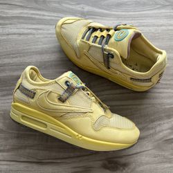 Size 6 Men’s/ 7.5 Women’s - Nike Air Max 1 x Travis Scott Saturn Gold