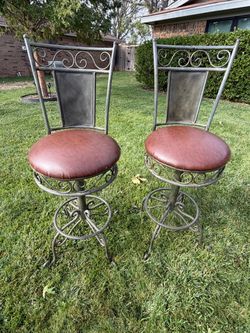 Metal Bar Stools leather seat