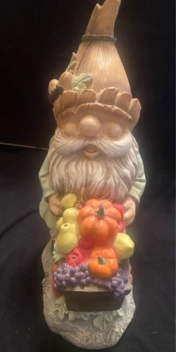 Harvest Gnome Figurine with Fruit and Pumpkins