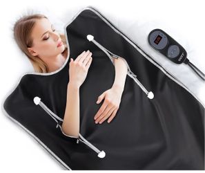 Infrared Sauna Blanket Max 176℉ - 20-60 Minutes Timer - 6 ft x 2.65 ft (Black)