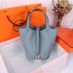 Linen blue bag