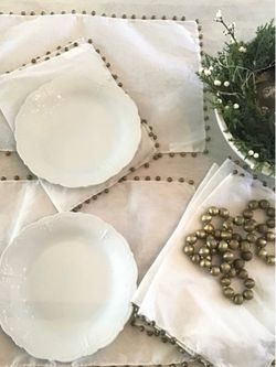 Pottery Barn placemats and napkin rings set of 8