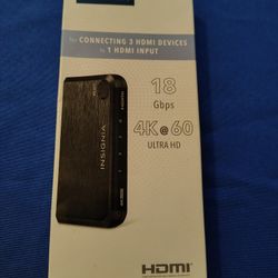 Insignia 3-Port HDMI Switch
- 4K 60Hz and HDR Pass-Through
Splitter Switcher