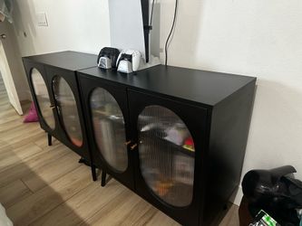 Black Cabinet with Oval Doors