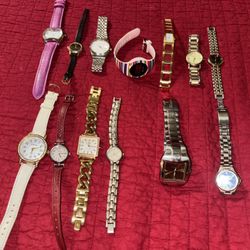 13 random watches.  Will sell as bulk or individually.  Dm for brand, price, or information.