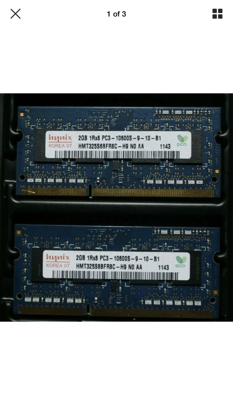 Hynix 4GB 2x2GB 1Rx8 PC3-10600S