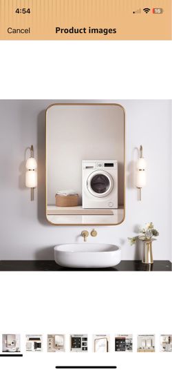 Gold Metal Frame mirrored medicine cabinets