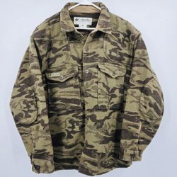 Columbia Gallatin Range Wool Blend Jacket Brown Camo Outfitter XL 2000s
