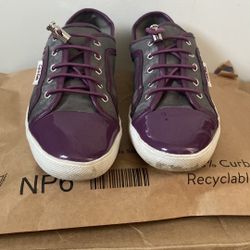 Calvin Klein Nia Sport Nylon Purple and Gray Gloss Sneakers size 7M women’s