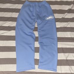 Corteiz Baby Blue Puff Print Sweatpants Size Medium 