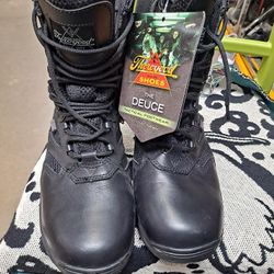 Thorogood , BBP WATERPROOF.  Black, 8M. NON MARKING, OIL AND SLIP RESISTING, MULTIPLE SURFACE TRACTION, SELF CLEANING, LATERAL STABILITY,  DUAL DENSIT