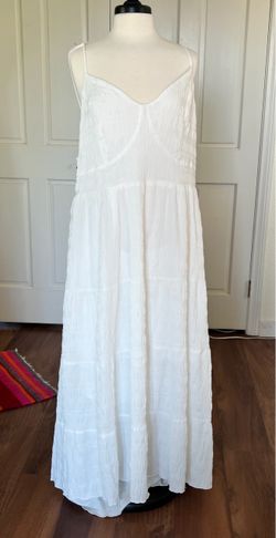 White Maxi Dress with Smocked Bodice