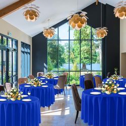 12Packs Royal Blue Round Tablecloth - 90 Inch, Polyester #3288V UP1