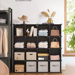 Cube Storage Organizer, Set of 16 Plastic Cubes, Closet Organizers and Storage, Room Organization, Bedroom Living